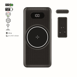 POLLY POWERBANK SİYAH 10.000 MAH 22,5W PD HIZLI ŞARJ 15,5W MAGSAFE